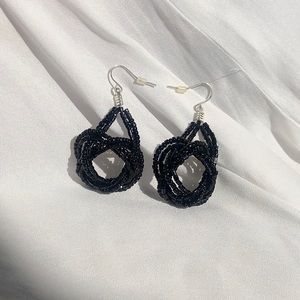 Black Bead Earrings